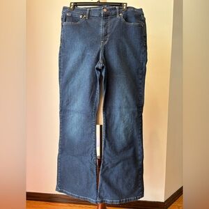 GAP Women's Dark Blue 70s Flare High Rise Jeans